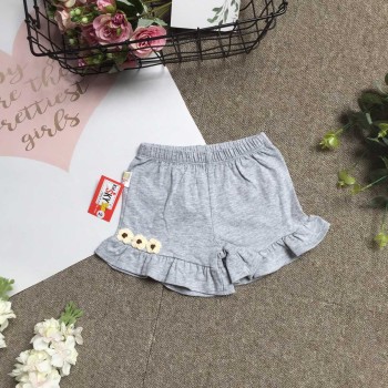 quần đùi cotton bèo gấu 3 hoa bé gái size 2-8